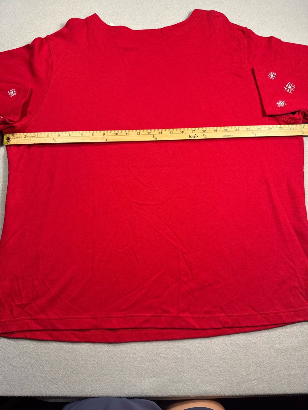 New Bechamel 2X Red Snowman Winter Tree Holiday Long Sleeve Ugly Sweater Party - Picture 10 of 11